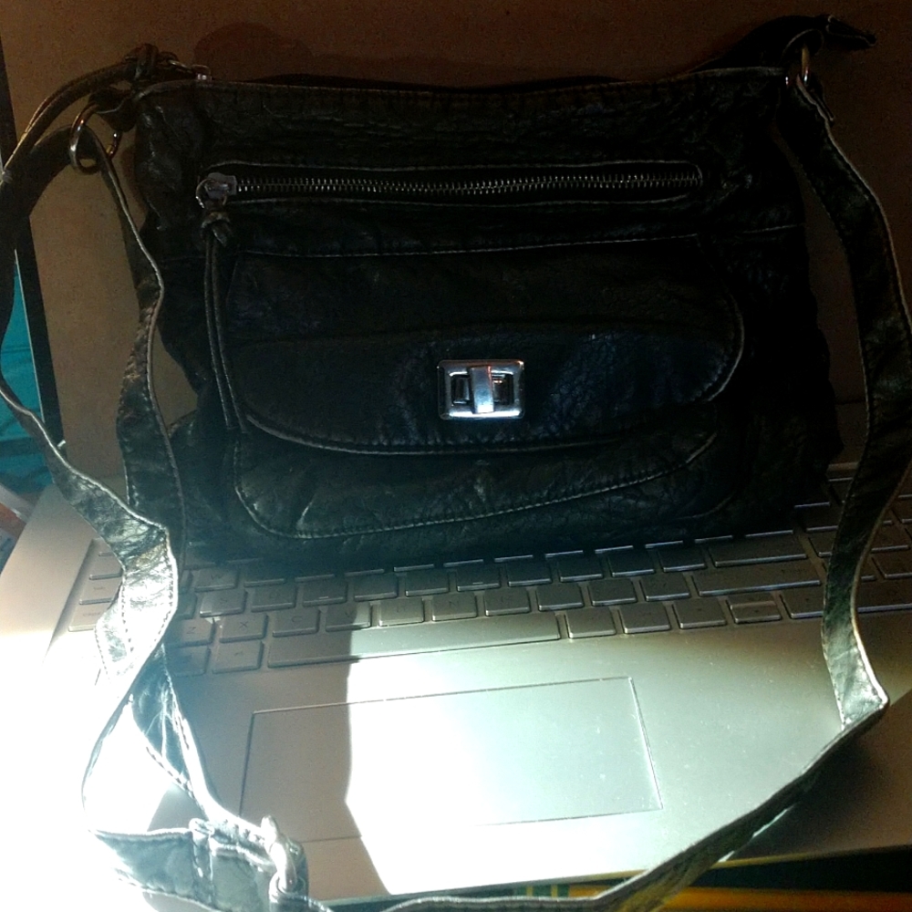 Black rivet handbag